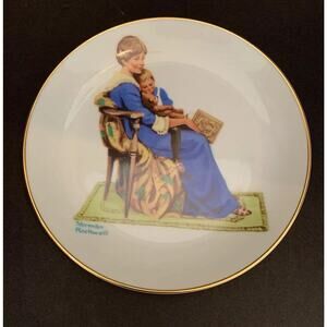 Vintage 1984 Norman Rockwell "Bedtime" Decorative Plate 6.5" Diameter Made in Ja